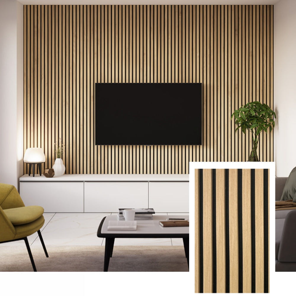 AcoustiLine™ Präzisions-Akustiklamellenplatte – Smoked Oak (2,7 m × 1,10 m)